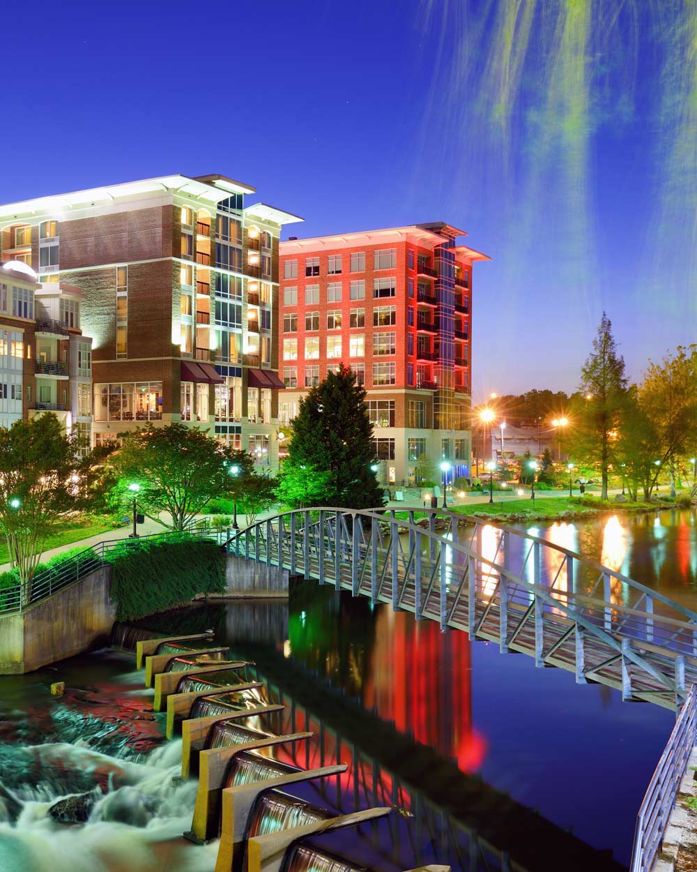 Downtown Greenville SC at Dusk